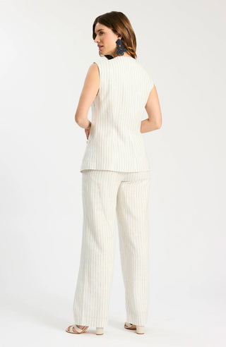 Monroe Striped Blue & White Linen Pant
