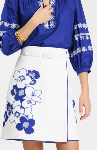 Simone Applique Skirt Blue Floral
