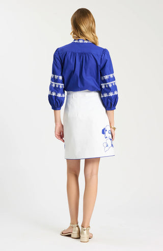 Simone Applique Skirt Blue Floral