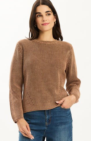Mineral Wash Crew Sweater Bison