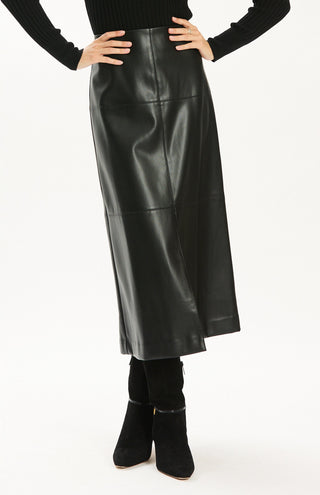 Phoebe Vegan Leather Skirt Black