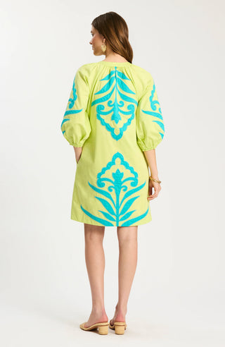 Sara Appliqué Dress Lime Green