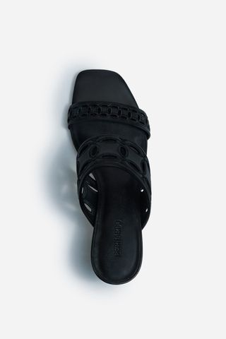 Gemma Mid Heel Sandal Black