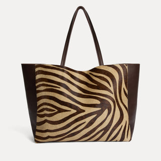 Savannah Tote Brown Zebra Calf Hair