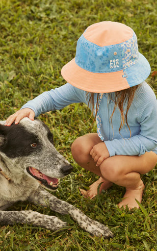 Girls Lucia Bucket Hat Blue & Pink