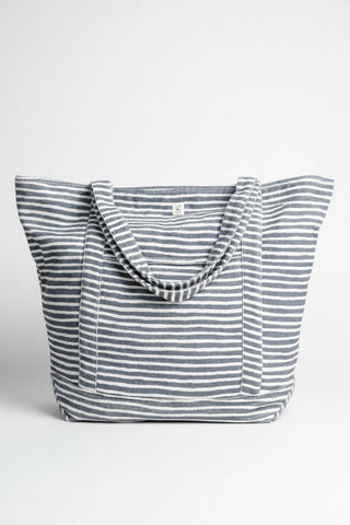 Terry Beach Bag Indigo Chalk Stripe