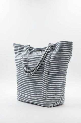 Terry Beach Bag Indigo Chalk Stripe