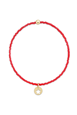 Hope Classic Bracelet Bright Red Star Small Gold Disc