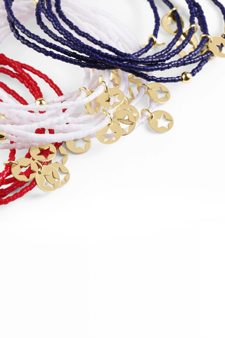 Hope Classic Bracelet Navy Star Small Gold Disc