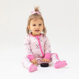 Hockey Pink Convertible Zipper Romper