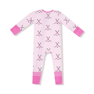 Hockey Pink Convertible Zipper Romper