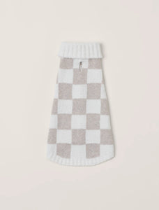 Checkered Pet Sweater Oatmeal/Cream