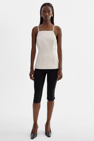 Ilona Whisper White Leather Hourglass Top