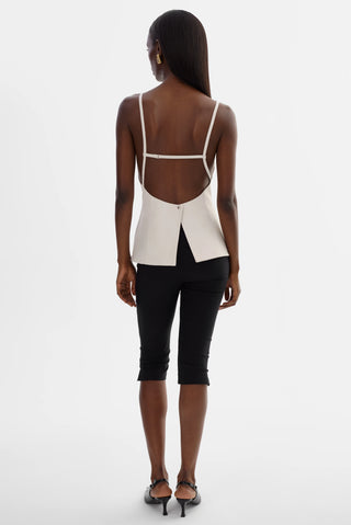 Ilona Whisper White Leather Hourglass Top