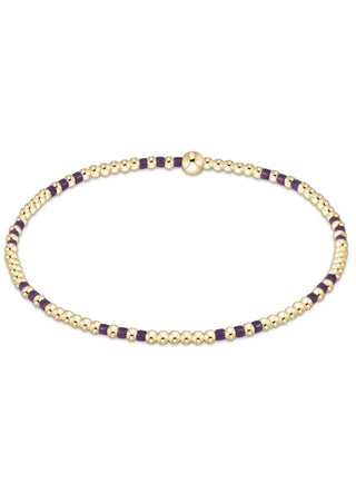 Gameday Hope Joy Pattern 2mm Bead Bracelet Purple