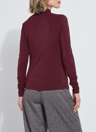 Jovita Funnel Neck Top Dark Plum