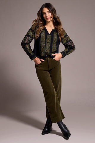 Soft Stretch Corduroy Ankle Pant Ivy