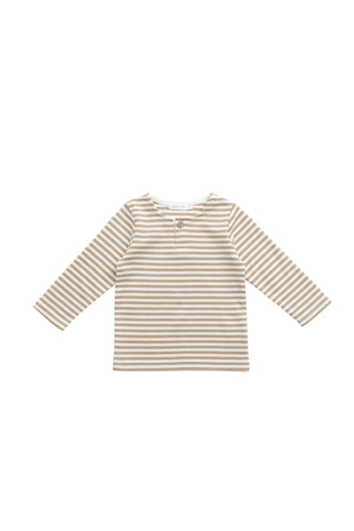 Pima Cotton Shae Top Slim Stripe Brioche Cloud
