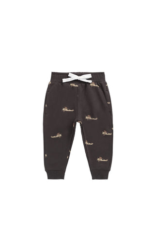 Organic Cotton Dominic Track Pants Pilot Planes Bistre