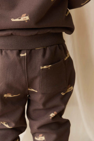 Organic Cotton Dominic Track Pants Pilot Planes Bistre