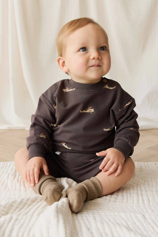 Organic Cotton Peyton Sweatshirt Pilot Planes Bistre