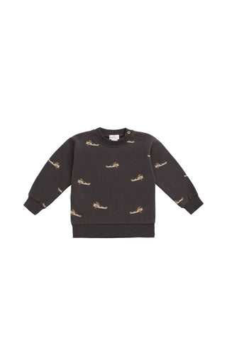 Organic Cotton Peyton Sweatshirt Pilot Planes Bistre