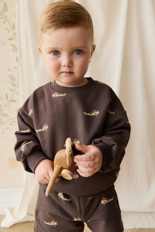 Organic Cotton Peyton Sweatshirt Pilot Planes Bistre