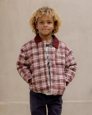 Nashville Quilted Jacket Burgundy Plaid
