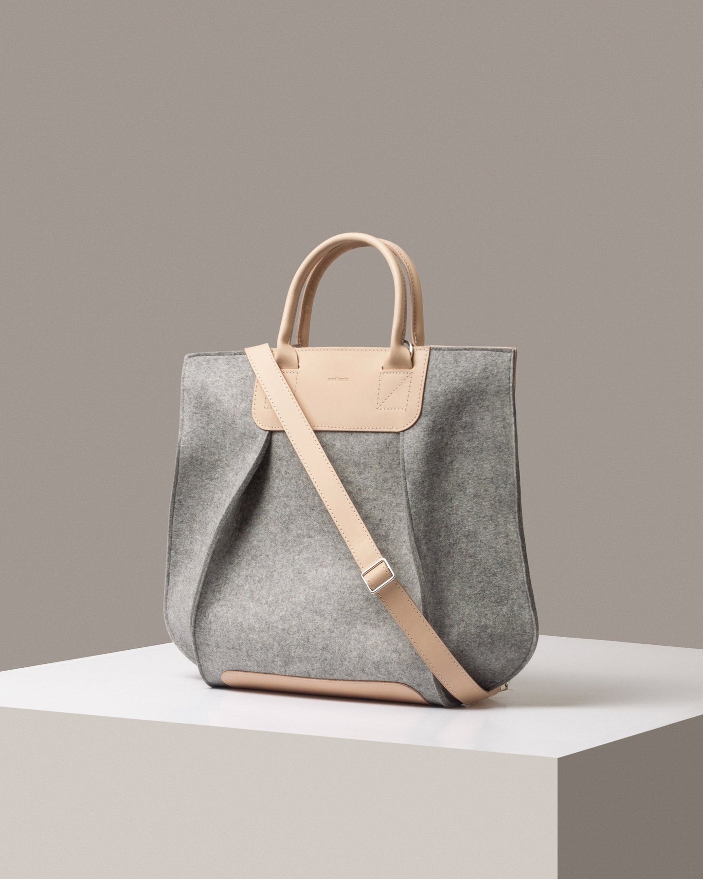 Frankie Merino Wool Tote Granite Vachetta