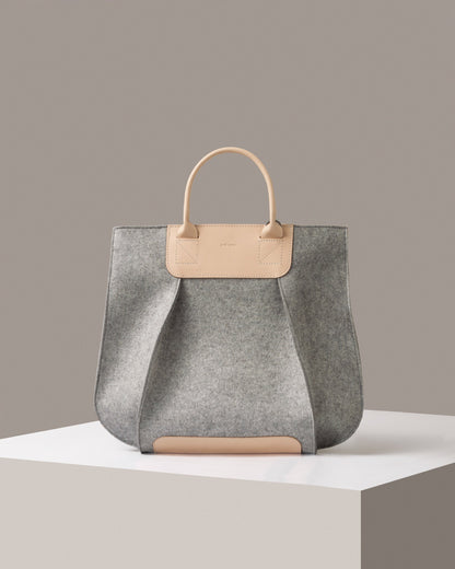 Frankie Merino Wool Tote Granite Vachetta