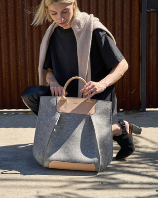 Frankie Merino Wool Tote/Granite