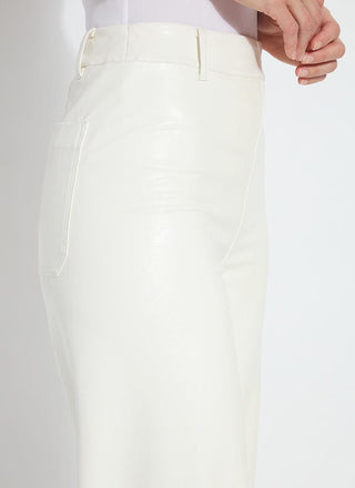Hi Waist Vegan Leather Wide Leg Snow White