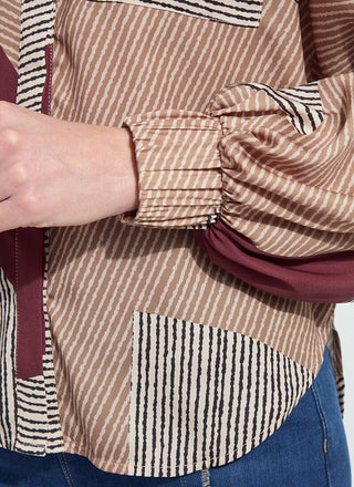 Anish Elastic Cuff Shirt Blouse Robust Composition