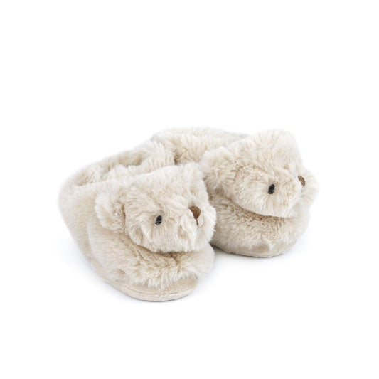 Tan Bear Baby Booties