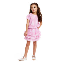 Load image into Gallery viewer, Pink Striped Smocked Top &amp; Tiered Skirt