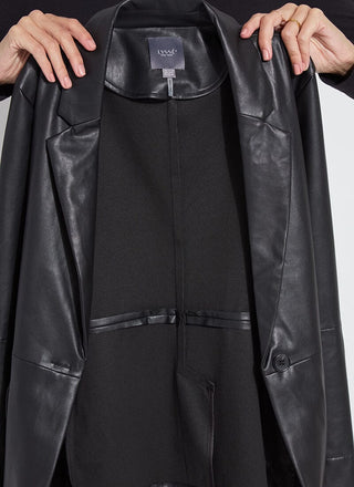 Versatile Vegan Leather Blazer Black