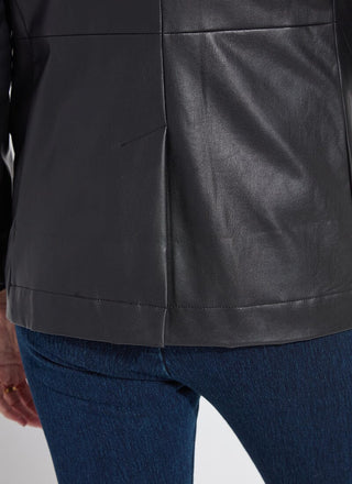 Versatile Vegan Leather Blazer Black