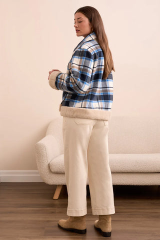 Long Sleeve Button Front Jacket Sapphire