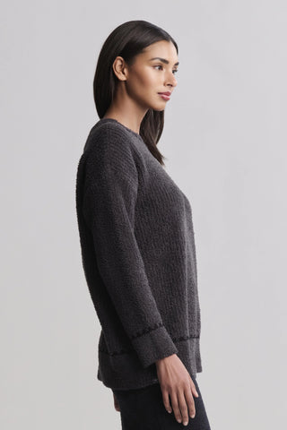 CozyChic Ribbed Sweater W/Blanket Stitch