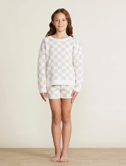 Barefoot Dreams Youth CozyChic® Cotton Checkered Pullover