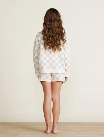 Barefoot Dreams Youth CozyChic® Cotton Checkered Pullover