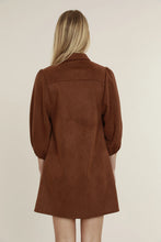 Load image into Gallery viewer, Faux Suede Exaggerated Sleeve Dress