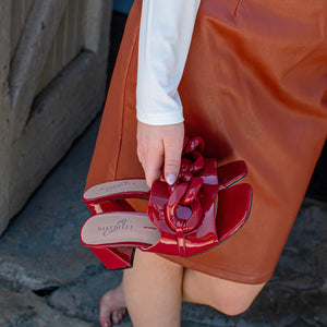 Coterie In Deep Red Heeled Sandal