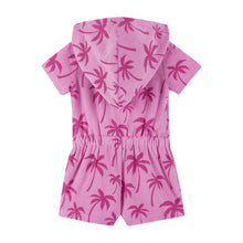 Load image into Gallery viewer, Pink Palms Hooded Terry Romper Infant