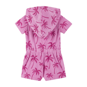Pink Palms Hooded Terry Romper Infant