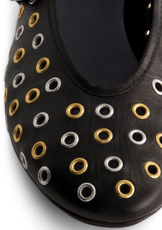 Borden Grommet Black Glove Leather