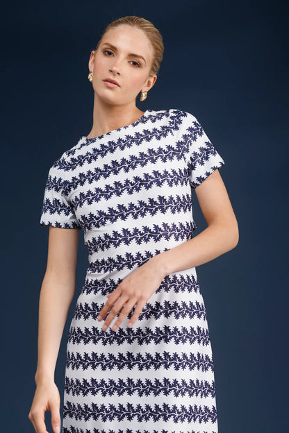 The Celine Dress - Ivy Stripe Navy