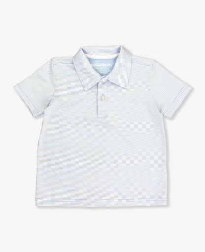 Micro Stripe Knit Short Sleeve Polo