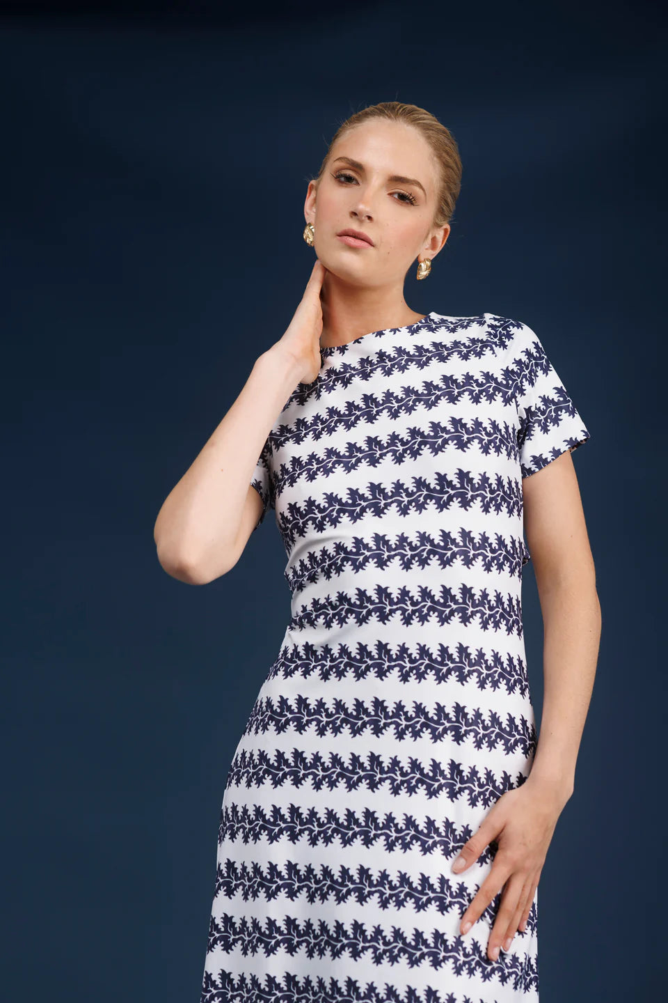 The Celine Dress - Ivy Stripe Navy