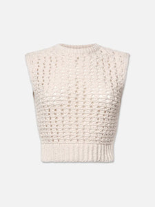 Frame Tape Yarn Sweater Vest Cream
